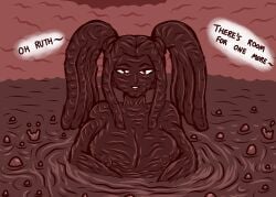 alternate_version_available breasts completely_covered_in_mud covered_in_mud dirty dirty_girl female female_only mud muddy naked nipples nude oc original original_character quicksabbie quicksand solo tagme