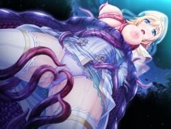 1girl blonde_hair blue_eyes blush breasts censored clitoral_stimulation clothes_lift eaten_then_fucked female_prey funamushi_(funa) game_asset hat imminent_rape inside_creature interspecies kagurazaka_miyu large_breasts monster monster_on_female mosaic_censoring night nipples non-web_source official_art open_mouth panties prism_saber_gerda pussy_juice self-datamine shugo_seijo_prism_saber solo spread_pussy spread_pussy_under_clothes tentacles tentacles_under_clothes thighhighs underwear variant_set visual_novel_cg vore wet wet_clothes wet_panties white_thighhighs x-ray