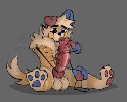 dandy's_world dandys_world fur furry goob_(dandy's_world) koala_kat male self_blowjob self_lick tied_up