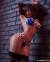 1girl 1girls 2026 3d 4k 4k_resolution against_wall alternate_version_available american american_female american_flag_bikini beautiful beautiful_face beautiful_female big_breasts bikini black_hair breasts female_only high_quality high_res high_resolution hires moxxi_(str4hl) narrow_waist navel_piercing original original_character pinup pretty pretty_face pretty_girl red_hair sexy sexy_body sexy_female solo_female str4hl stylized tagme toned toned_body toned_female two-tone_hair