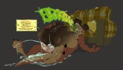 abdominal_bulge absurd_res age_difference animal_genitalia animal_penis anthro anthro_pred balls begging belly belly_hair big_belly bodily_fluids body_hair brown_body brown_fur brown_hair brown_sofa burping claws colored cum cum_on_balls cum_on_feet cum_on_ground cumshot dialogue dialogue_box digestion drunk duo ejaculation erection excessive_cum excessive_genital_fluids explicitly_stated_nonconsent eyes_closed facial_hair fatal_vore father_(lore) father_and_child_(lore) father_and_son_(lore) father_pred feet forced fur furniture genital_fluids genitals grawlixes grey_background hair hand_on_belly hi_res huge_belly implied_fatal incest_(lore) kangaroo kangaroo_tail lying macropod male male/male male_pred mammal marsupial marsupial_penis messy muffled muffled_speech musclegut muscular mustache navel nude_pred older_pred onomatopoeia open_mouth parent_(lore) parent_and_child_(lore) parent_and_son_(lore) penis pillow pink_penis redneck ripped_couch saliva saliva_on_chest simple_background sloppy sofa son_(lore) son_prey sound_effects substance_intoxication teeth tenderule34 text tongue trailer_trash unwilling_prey uvula vore willing_pred yellow_pillow