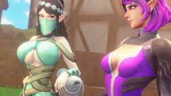 2girls 3d 3d_animation animated annoyed_expression ass ass_envy ass_vs_breasts big_ass big_breasts blender blonde_female blonde_hair blue_eyes bragging breast_envy breasts clone female forest huge_ass huge_breasts hylian jealous jealous_female jealous_look jealousy looking_at_ass looking_at_breasts looking_at_each_other looking_at_partner mp4 nurico paladins skye_(paladins) tagme thick_ass thick_thighs video walk_cycle walking walking_together ying_(paladins)