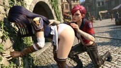 2girls 3d 3d_animation ai_generated animated arcane arcane_caitlyn arcane_vi ass ass_grab bandage blender blue_hair caitlyn_(league_of_legends) caked_up clothing grok grok_imagine groping groping_ass groping_butt huge_ass kissing_ass league_of_legends long_hair mp4 panties red_hair short_hair skirt_lift smothering smothering_ass sound tagme tattoo thick_ass underwear vi_(league_of_legends) video white_panties