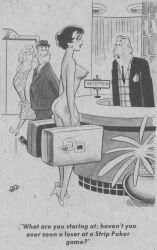 2boys 2girls 50s curvy dan_decarlo hotel hourglass_figure jealous_female nude_female_clothed_male older_male_and_younger_female pinup public_nudity slim_waist strip_poker