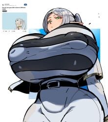 1girls big_breasts breasts child_bearing_hips curvy curvy_figure elf enormous_breasts female female_only frieren frieren_beyond_journey's_end giant_breasts gigantic_breasts hourglass_figure hyper_breasts large_breasts low-angle_view massive_breasts meme nipples_visible_through_clothing redraw reference_image shinhyunxi thick_thighs thighs thunder_thighs upward_angle_frieren_drawing_(meme) venus_body voluptuous voluptuous_female wide_hips