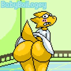 alphys ass babyboilogey female female_only pixel_art reptile scalie undertale video_games