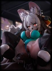 1boy 1girls 3d 3d_(artwork) after_sex after_vaginal big_ass big_balls big_breasts bottom_heavy bunny_ears bunny_girl cum cum_drip cum_in_pussy cum_inside dark-skinned_male dark_skin dkclaude3d dominant_male female_focus full_nelson furry hazeker hoyoverse huge_cock interracial mihoyo model shocked_expression shortstack skimpy_clothes thick_ass thick_thighs thighhighs thiren twintails veiny_penis wide_hips zenless_zone_zero zhao_(zenless_zone_zero)