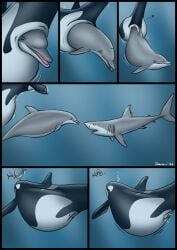 2026 after_vore ambiguous_feral ambiguous_gender ambiguous_prey aquatic belly big_belly black_body cetacean comic dated dolorcin dolphin female female_feral female_pred feral feral_pred feral_prey feral_unbirthing_feral fish genitals gills grey_body group heart_symbol hi_res mammal mammary_slits oceanic_dolphin orca pregnant pregnant_female pregnant_feral rebirth shark toothed_whale unbirthing underwater vaginal_penetration vore vulva water white_body