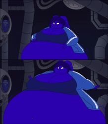 lj_caffie female furry inflation blueberry_inflation breasts big_breasts huge_breasts thick_thighs wide_hips tagme cleavage