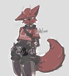 1boy anthro black_latex boy buttplug chastity_cage chastity_device choker collar flat_chastity_cage fox_ears fox_tail foxboy latex latex_clothing leaking_precum male male_only posing posing_for_the_viewer red_fur shiny_latex smug tight_clothing vibrating_buttplug x-ray