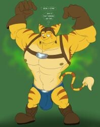 1boy 2014 bara bulge english_text fart furry gay kanada male male_only muscular nipples ratchet_(ratchet_and_clank) ratchet_and_clank solo text video_games yaoi