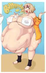 anis_(nikke) anis_(sparkling_summer)_(nikke) ass belly_overhang big_ass big_breasts bikini blonde_hair breasts bubble_ass bubble_butt burp burp_cloud burp_fetish burping chubby chubby_female female funlitogc gassychan_(artist) gigantic_breasts goddess_of_victory:_nikke huge_belly huge_breasts hyper_belly hyper_fat large_breasts morbidly_obese morbidly_obese_female nipple_bulge obese overweight overweight_female post-vore vore vore_belly