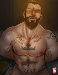 bara cum_covered doctor_anfelo far_cry far_cry_5 gay joseph_seed male male_only muscle sunglasses tattoo