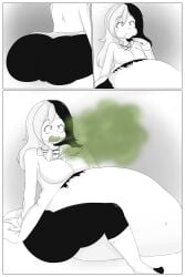 belly_bigger_than_body belly_overhang burp burp_cloud burp_fetish burping female funlitogc gassychan_(artist) gluttony hyper_belly hyper_fat looking_pleasured monochrome morbidly_obese morbidly_obese_female overweight overweight_female weight_gain weight_gain_female weight_gain_kink weight_gain_sequence