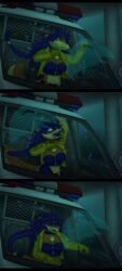 1girls asphyxiation blue_blush breath_holding bubbles car carmelita_fox drowned drowning erect_nipples female female_only fox peril sly_cooper_(series) solo sony_interactive_entertainment thehiddenmagpie underwater underwater_peril water