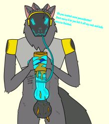 anthro balls big_balls big_penis d0ne food food_fetish food_play genitals knot knotted_penis machine male penis protogen solo