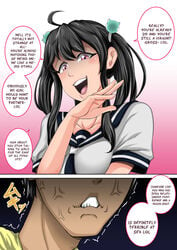 1boy angry big_brother_(juna_juna_juice) brother_and_sister female imminent_incest imminent_rape juna_juna_juice male open_mouth original school_uniform taunting teasing yuina_(juna_juna_juice)