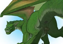 2016 animal_genitalia ass balls disney dragon elliott_(pete's_dragon) feral fully_sheathed fur furred_dragon hair hi_res long_neck looking_at_viewer looking_back low-angle_view male male_only membranous_wings narse nude perineum pete's_dragon pete's_dragon_(2016) presenting presenting_hindquarters quadruped raised_tail rear_view sheath solo spread_legs spread_wings spreading wings