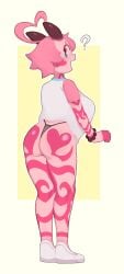 ass big_breasts bottomless clueless heart_tattoo kana_bonini miliandpaint pink_hair pink_skin smile sweetcanvas tattoo