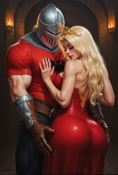 1boy ai_animation ai_art ai_generated animated ass_bigger_than_body ass_bigger_than_head ass_clapping ass_focus big_ass big_butt blonde_female blonde_hair buckshotai castle giant_ass grabbing_ass jiggling_ass leaning_forward oc original_character princess_anya_(buckshotai) red_dress shaking_ass shaking_butt tagme twerk twerk_hypnosis twerking video