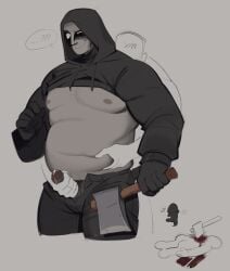 2boys ??? artist_upload bara belly_grab belly_squish brickshitter chubby chubby_male confused from_behind gay half_dressed handjob hoodie horror horror_(theme) knocker minecraft minecraft_mod nervous_smile nightmare_husbando nipples penis precum self_upload slasher slightly_chubby slightly_chubby_male smile smiling strongfat surprise_handjob surprised surprised_expression tagme the_knocker yaoi
