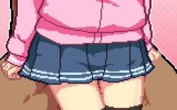 1boy 1girls animated bocchi_the_rock! bottomless female gotou_hitori hoodie no_sound original penetration penis pixel_art qswan sex skirt tagme thighhighs v video