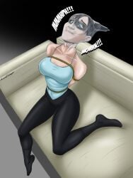 aqua_enjoyer asian asian_female asphyxia asphyxiation bag_on_head bag_over_head bagging bondage breathplay choking condom_breathplay condom_over_head fanart female girl rope rope_bondage shackled suffocation