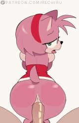 1girls 2d 2d_animation amy_rose animated anonymous_male anthro anus backboob big_ass big_breasts bouncing_ass bouncing_breasts doggy_style from_behind functionally_nude_female furry green_eyes hedgehog hedgehog_girl human human_on_anthro looking_at_viewer looking_back loop looping_animation noctemfx opennsfwsp pink_fur plap_(sound) pov rechiru rechitv red_dress sega simple_background sonic_(series) sonic_the_hedgehog_(series) sound sound_edit tagme tail tongue_out vaginal_penetration video wagging_tail