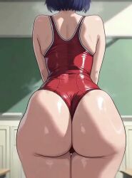 1girls ai_generated animated ass ass_focus back_view breasts classroom head_out_of_frame hip_dips huge_ass kujou_shizuru naughty_face oide_yo!_shiritsu_yarima_x_rigakuen one-piece_swimsuit pawg plump_ass school_swimsuit schoolgirl shaking_ass smell smiling swimsuit tagme thick_thighs tight_clothing tight_swimsuit twerking video wide_hips