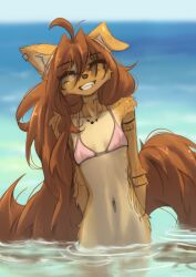 1girls 2026 anthro apogee apogee_(tinygaypirate) bra breasts breedable brown_fur brown_hair canid canine canis cute dog_ears domestic_dog earrings female freckles freckles_on_face furry furry_female furry_only horny horny_female hot hot_as_fuck long_hair sexy skinny skinny_female slim small_breasts smiling smiling_at_viewer tagme tattoo tattoos tinygaypirate water
