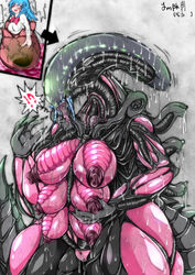 ! 2018 ? alien alien_(franchise) anthro big_breasts breasts female multi_breast multi_nipple nipples nude pussy transformation xenomorph ymbk