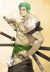 roronoa zoro from one piece by art uza