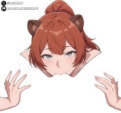 1girls 2026 2girls ai_assisted ai_generated blush commentary cunnilingus female female_only female_pov grey_eyes heart highres horny illumaru illumaru-chan long_hair meme multiple_girls negative_space negative_space_cunnilingus_(meme) negative_space_oral_(meme) oral original original_character pov raccoon raccoon_girl simple_background solo_focus symbol-shaped_pupils tagme trend white_background yuri