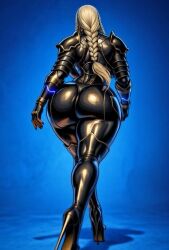 abs ai_generated animated armor armored_female big_breasts boots high_heels muscular_female tagme video walking