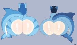 anthro aquatic ass big_butt butt_focus duo female fish fishing_iphone_picture furry hi_res huge_butt hyper hyper_butt loukas_(fishing_iphone_picture) male male/female mature_female mother_(lore) mother_and_child_(lore) mother_and_son_(lore) multicolored_body nude parent_(lore) parent_and_child_(lore) parent_and_son_(lore) presenting presenting_hindquarters shark son_(lore)