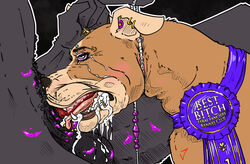 animal_genitalia asphyxiation breath_play canine choking collar cum cum_drip cum_in_mouth cum_inside deep_throat dripping fellatio feral forced forced_oral gag gagging jambalayathepit knotting leash lipstick lipstick_on_muzzle makeup mammal oral oral_knotting orgasm penis pit_bull ribbons sex zoophilia