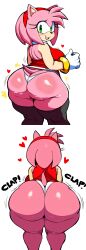 ai_generated amy_rose clapping_cheeks juicyai love_heart presenting_ass slapping_butt