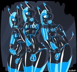 2025 alternate_species animal_genitalia animal_penis anthro balls black_body blue_body blue_hair blue_latex blue_lips canid canine canine_genitalia canine_penis canis drone ellis_(gridbull) erection femboy feyro_(character) genitals gridbull hair hi_res jackal knot latex latex_body latex_creature licking licking_lips licking_own_lips lips living_latex male mammal masturbation multicolored_body penile penile_masturbation penis solo tail thick_lips tongue tongue_out two_tone_body