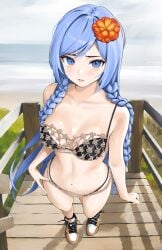 1girl 1girls almost_naked almost_nude bare_arms bare_belly bare_calves bare_chest bare_hands bare_hips bare_knees bare_legs bare_midriff bare_navel bare_shoulders bare_skin bare_thighs beach belly belly_button blue_eyebrows blue_eyes blue_eyes_female blue_hair blue_hair_female braid braided_hair braided_twintails breasts calves chaesu cleavage coast collarbone curvaceous curvaceous_body curvaceous_female curvaceous_figure curvaceous_hips curvaceous_thighs curvy curvy_body curvy_female curvy_figure curvy_hips curvy_thighs day daylight daytime dot_nose exposed_arms exposed_belly exposed_chest exposed_hips exposed_legs exposed_midriff exposed_navel exposed_shoulders exposed_skin exposed_thighs fair_skin feet female female_focus female_naked female_only fingernails fingers flower flower_hair_ornament flower_in_hair flower_on_head footwear frown frown_eyebrows frowning frowning_at_viewer full_body hair_ornament hair_ornaments high_resolution highres horizon hourglass_figure knees lean_body lean_figure legs light-skined_female light-skinned light-skinned_female light_skin light_skin_female light_skinned light_skinned_female lips long_hair looking_at_viewer looking_seductive looking_sexy looking_up looking_up_at_viewer medium_breasts midriff minah mostly_nude naked naked_female naked_woman narrow_waist navel nearly_nude nude nude_female nudity ocean outdoor outdoor_nudity outdoors outside parted_bangs practically_nude sand sea seaside seductive seductive_body seductive_cleavage seductive_female seductive_hips seductive_thighs seductive_woman sexy sexy_body sexy_female sexy_hips sexy_thighs sexy_woman shiny_arms shiny_belly shiny_breasts shiny_hair shiny_legs shiny_shoulders shiny_skin shiny_thighs shoes shoulders slender_body slender_waist slim_girl slim_waist smooth_skin solo standing thick_thighs thigh_gap thighs thin_waist twintails twintails_(hairstyle) wide_hips