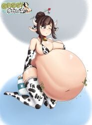 alternate_version_available belly_bigger_than_body belly_overhang big_ass bloated bloated_belly cow_bell cow_ears cow_girl cow_horns cow_print cow_tail cowbell funlitogc gurgle gurgling gurgling_noise happy_female huge_breasts mei_(overwatch) milk_bottle morbidly_obese morbidly_obese_female on_side overwatch overweight overweight_female uncomfortable