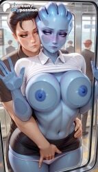 1girls 2026 against_glass ai_assisted ai_generated anime artist_name asari bioware blue_eyes breasts breasts_on_glass bust colored_skin electronic_arts explicit hi_res high_quality high_resolution highres liara_t'soni mass_effect monitor nipples patreon patreon_username skypassion stable_diffusion train_interior uncensored_nipples watermark