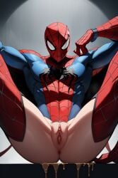 ai_generated cuntboy intersex marvel muscular muscular_cuntboy peter_parker spider-man spider-man_(series) toned toned_cuntboy