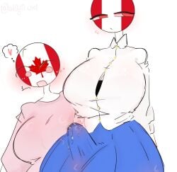 1futa 1girls big_breasts big_penis breasts canada_(countryhumans) clothed clothing countryhumans countryhumans_edit countryhumans_girl duo edited edited_image erect_nipples_under_clothes erection female fully_clothed futanari humanoid humanoid_penis kak0yt0_chel kak0yt0_chel_style penis peru_(countryhumans) standing student tenting thai_student_uniform thick_thighs white_skin wide_hips