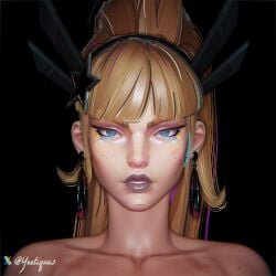 3d blue_eyes earrings lipstick looking_at_viewer magik_(marvel_rivals) marvel_rivals sfw yeetiques