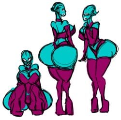 asari blue_skin huge_ass huge_breasts kevemperor mass_effect xelbaxexilex