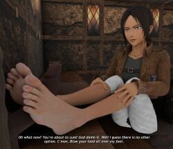 1boy 1boy1girl 1girl1boy 1girls 3d 3d_(artwork) 5_toes attack_on_titan black_cock black_penis brown_hair clothed clothed_female clothed_female_nude_male clothes dark_hair dominant dominant_female domination feet feet_focus feet_on_penis feet_up female female/male female_focus foot_fetish foot_focus foot_play foot_sex footfetishrenders footjob light-skinned light-skinned_female light_skin looking_at_penis male male/female nude_male nude_male_clothed_female partial_male penis penis_between_feet penis_on_feet shingeki_no_kyojin text toes variant ymir ymir_(shingeki_no_kyojin)