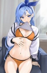 1girls arm_support bare_belly bare_chest bare_hands bare_hips bare_legs bare_midriff bare_navel bare_skin bare_thighs belly belly_button bikini bikini_bottom bikini_top blue_eyebrows blue_eyes blue_eyes_female blue_hair blue_hair_female blurred_background blurry_background breasts chaesu cleavage collarbone curvaceous curvaceous_body curvaceous_female curvaceous_figure curvaceous_hips curvaceous_thighs curvy curvy_body curvy_female curvy_figure curvy_hips curvy_thighs dot_nose exposed_belly exposed_chest exposed_hips exposed_legs exposed_midriff exposed_navel exposed_skin exposed_thighs exposing exposing_breasts exposing_chest exposing_self fair_skin female female_focus female_naked female_only fingernails fingers groin half_naked half_nude hand_on_belly hand_on_own_belly hand_on_own_stomach hand_on_stomach head_tilt high_resolution highres hourglass_figure indoor indoor_nudity indoors lean_body lean_figure legs light-skined_female light-skinned light-skinned_female light_skin light_skin_female light_skinned light_skinned_female long_hair looking_at_viewer looking_seductive looking_sexy medium_breasts midriff minah naked naked_female naked_woman narrow_waist navel nude nude_female nudity orange_bikini orange_bikini_bottom orange_bikini_top orange_string_bikini orange_swimsuit orange_swimwear parted_bangs partially_naked petite petite_body petite_breasts petite_female petite_girl petite_tits seductive seductive_body seductive_cleavage seductive_female seductive_hips seductive_pose seductive_posing seductive_thighs seductive_woman semi_nude sexy sexy_body sexy_female sexy_hips sexy_pose sexy_posing sexy_woman shoulders showing_breasts showing_chest side-tie_bikini slender_body slender_waist slim_girl slim_waist smooth_skin solo standing string_bikini swimsuit swimwear thick_thighs thigh_gap thighs thin_waist tilted_head topwear topwear_aside topwear_lift topwear_pull upper_body v-line wide_hips