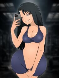 1girls 2025 2d 2d_(artwork) aged_up ass ass_focus ass_grab big_ass big_breasts bike_shorts black_hair brat bratty breasts brown_eyes bubble_butt clothed clothed_female clothes clothing female gym gym_clothes gym_shirt gym_shorts half-dressed hayase_nagatoro hi_res high_resolution highres huge_ass naughty_face please_don't_bully_me,_nagatoro revealing_clothes shorts simple_background smile smug smug_face sports_bra sportswear standing tagme tan tan-skinned_female tan_body tan_skin teasing thick_thighs tight_clothing wide_hips zonen404