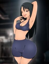 1girls 2025 2d 2d_(artwork) aged_up ass ass_focus ass_grab big_ass big_breasts bike_shorts black_hair brat bratty breasts brown_eyes bubble_butt clothed clothed_female clothes clothing female gym gym_clothes gym_shirt gym_shorts half-dressed hayase_nagatoro hi_res high_resolution highres huge_ass naughty_face please_don't_bully_me,_nagatoro revealing_clothes shorts simple_background smile smug smug_face sports_bra sportswear standing tagme tan tan-skinned_female tan_body tan_skin teasing thick_thighs tight_clothing wide_hips zonen404