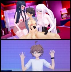 bookie cuckold danganronpa danganronpa:_trigger_happy_havoc danganronpa_2:_goodbye_despair forced_to_watch handjob hinata_hajime kirigiri_kyouko maizono_sayaka naegi_makoto sucking_nipples threesome